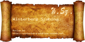 Winterberg Szabina névjegykártya